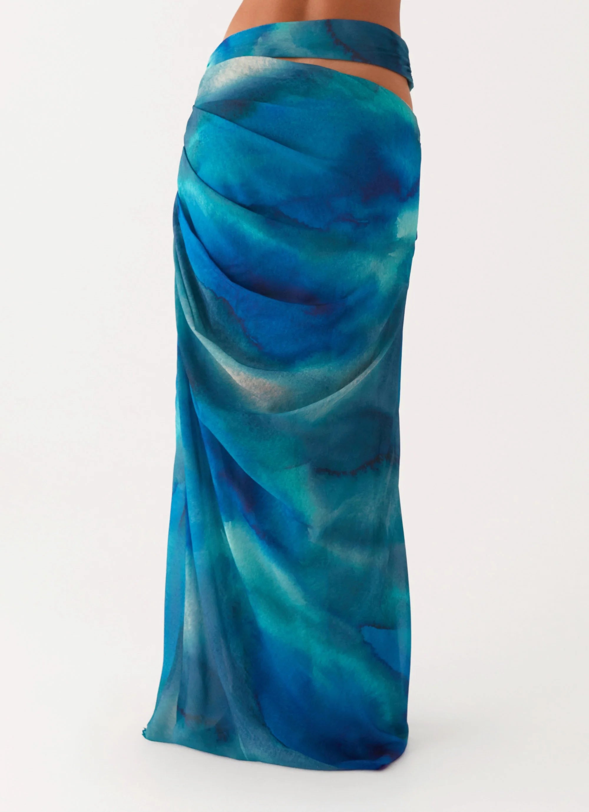 Austin Cut Out Maxi Skirt - Blue Tie Dye