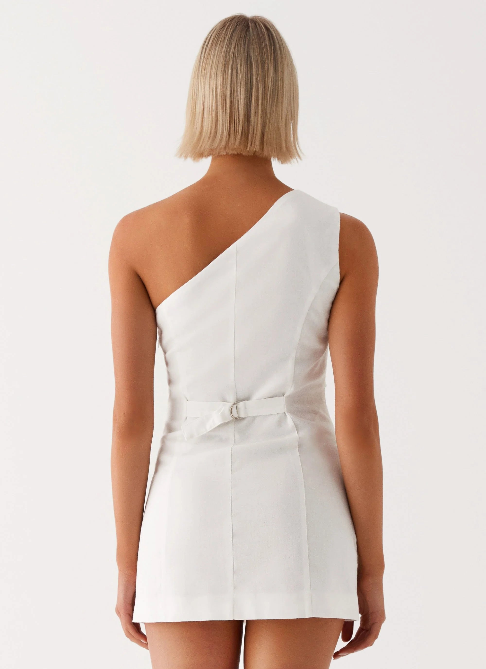 Jordy Linen Mini Dress - White