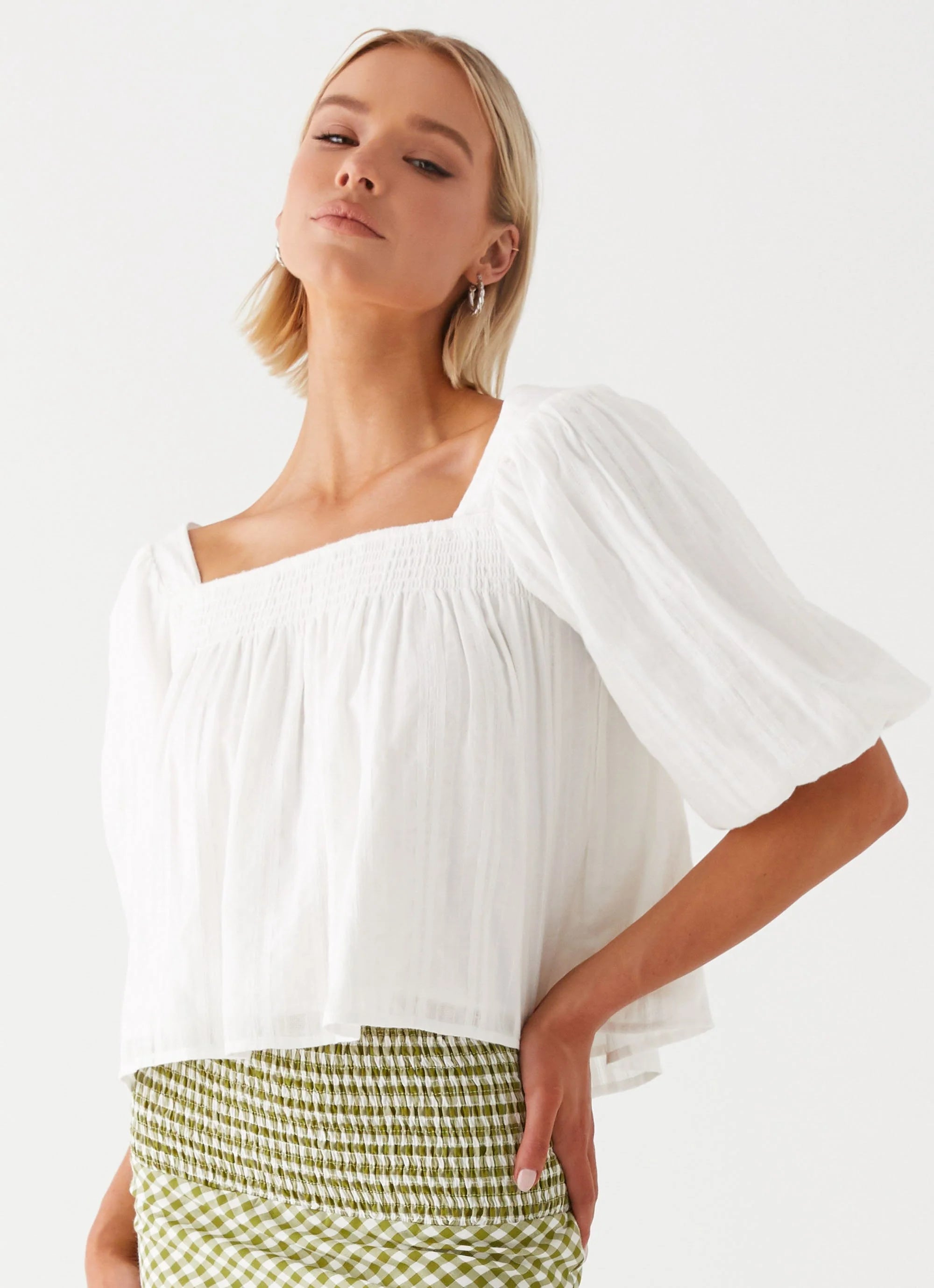 Tanika Puff Sleeve Top - White