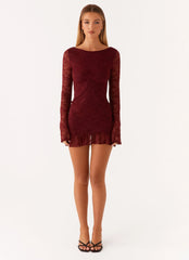 Dion Lace Mini Dress - Mulberry