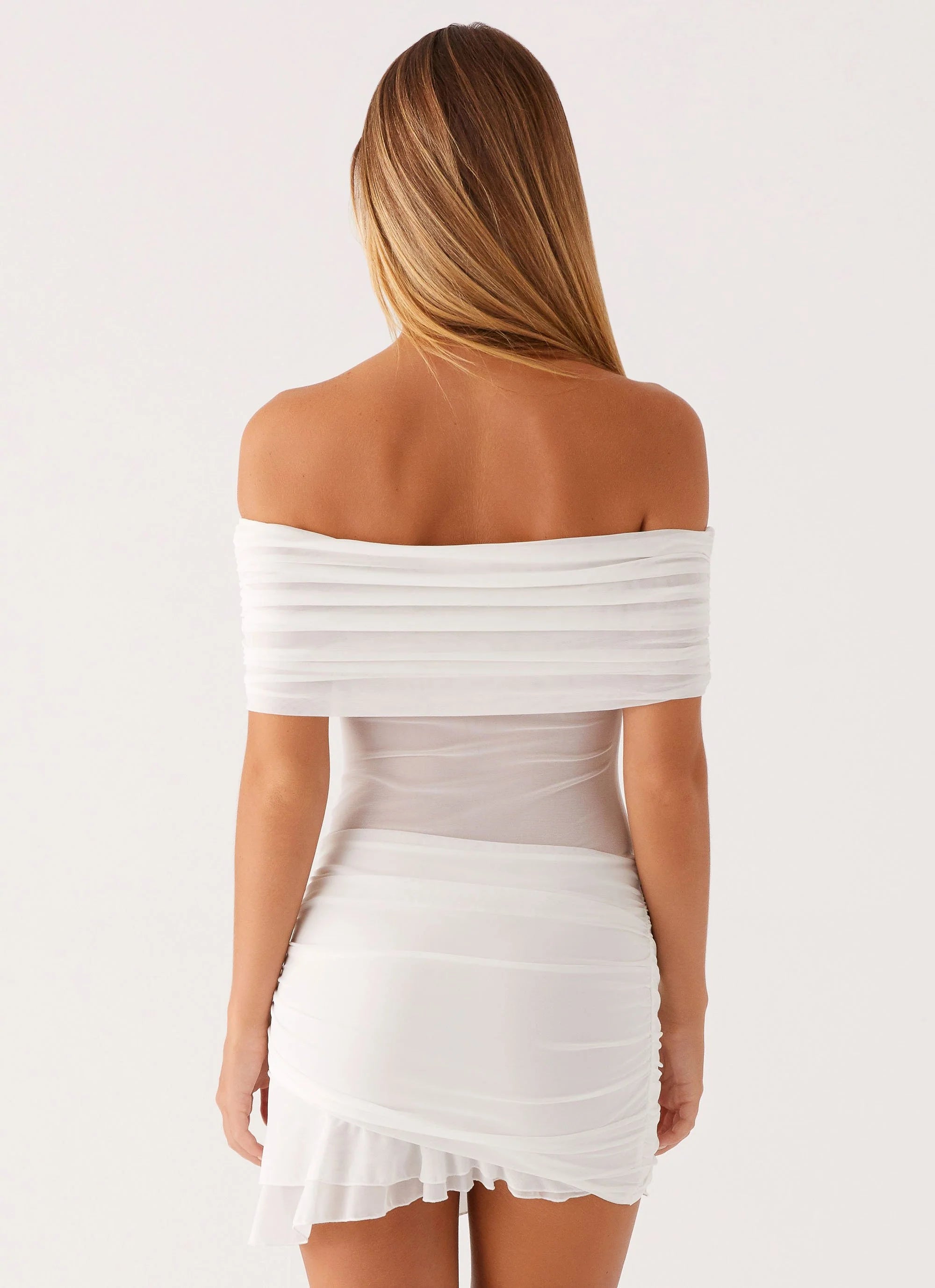 Nelly Off Shoulder Mini Dress - White