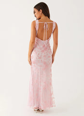 Moorey High Neck Maxi Dress - Pink