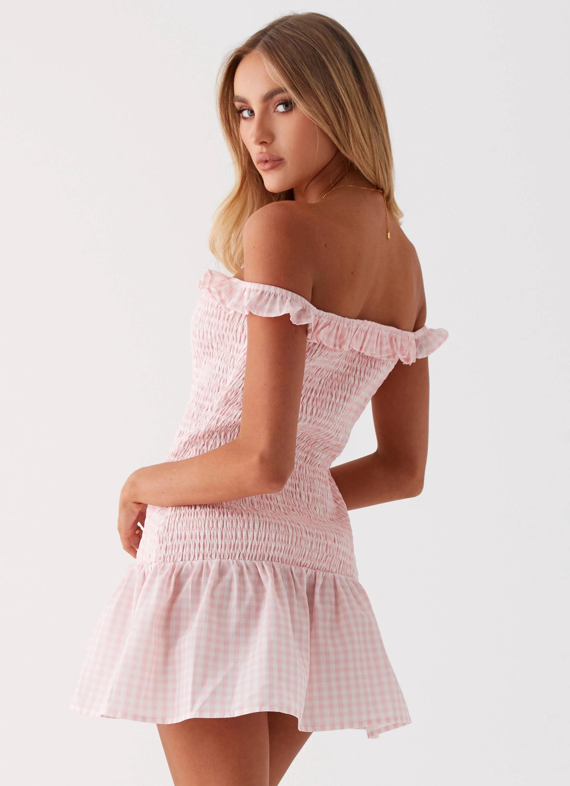 Anica Mini Dress - Pink Gingham