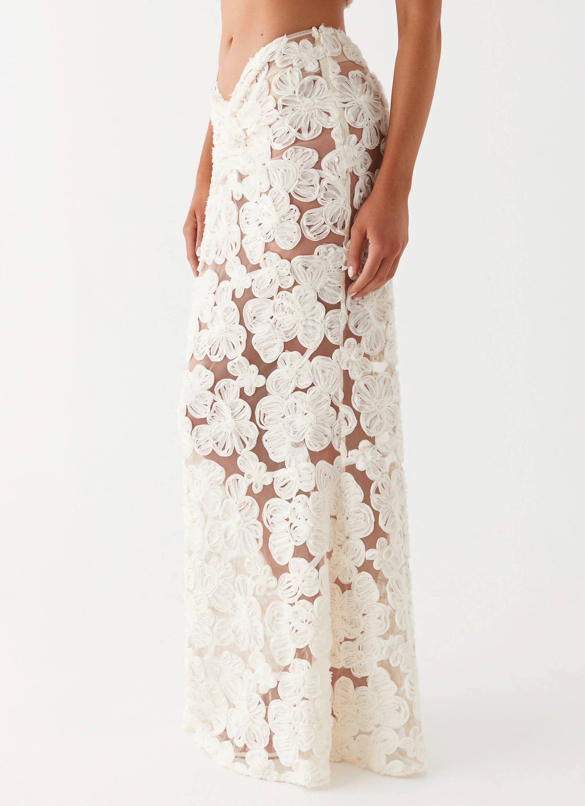 Fiorella Floret Maxi Skirt - Ivory