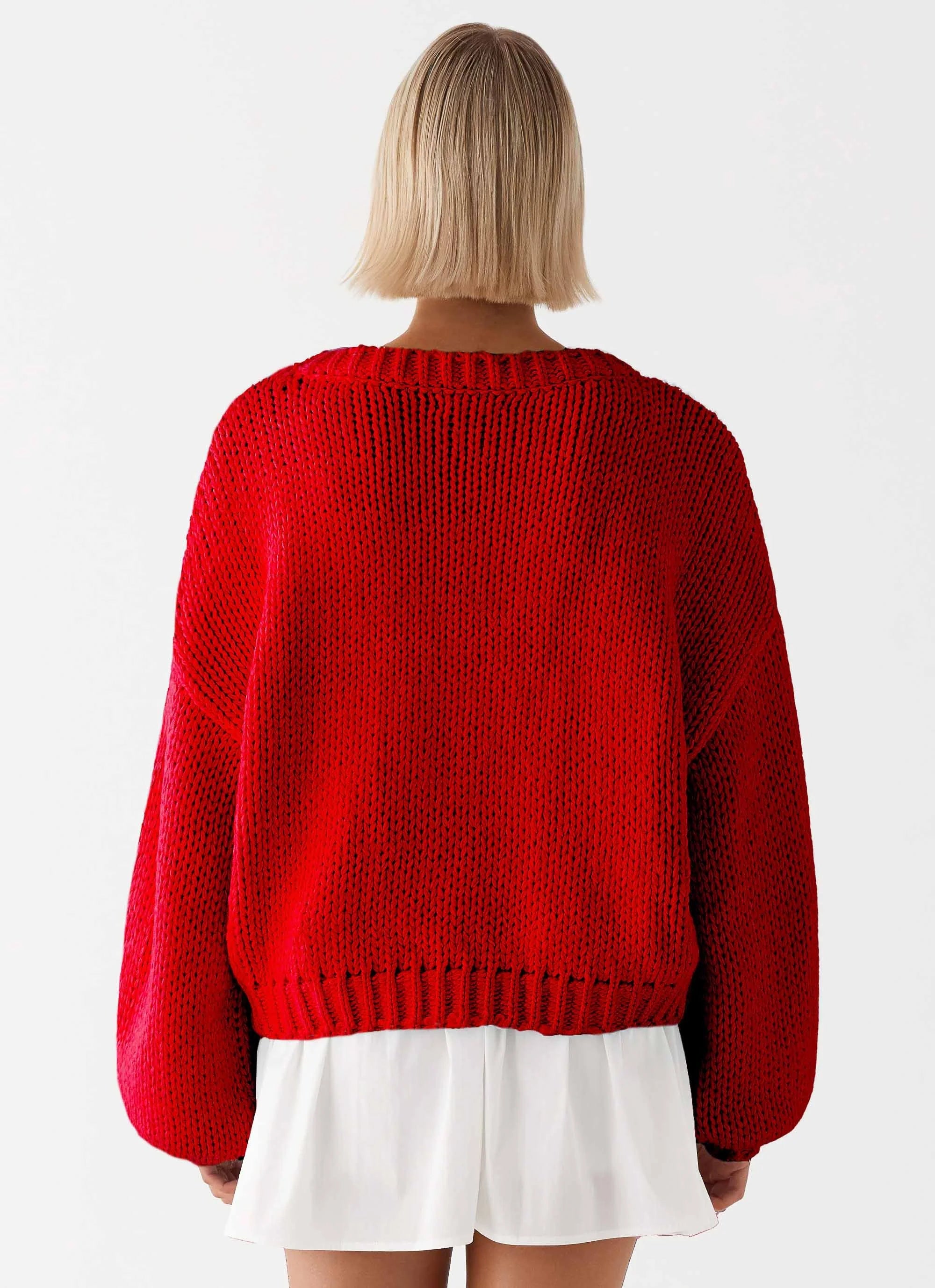 Costella Knit Sweater - Red