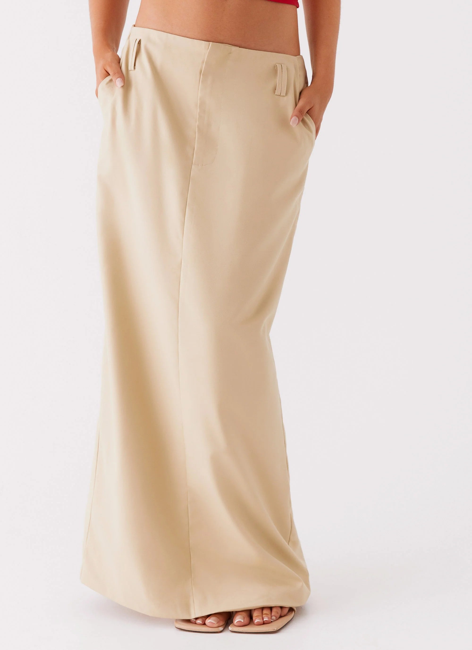 Stella Tailored Maxi Skirt - Beige