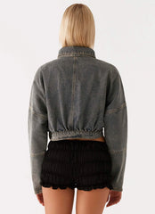 Lilith Boxy Denim Jacket - Vintage Wash