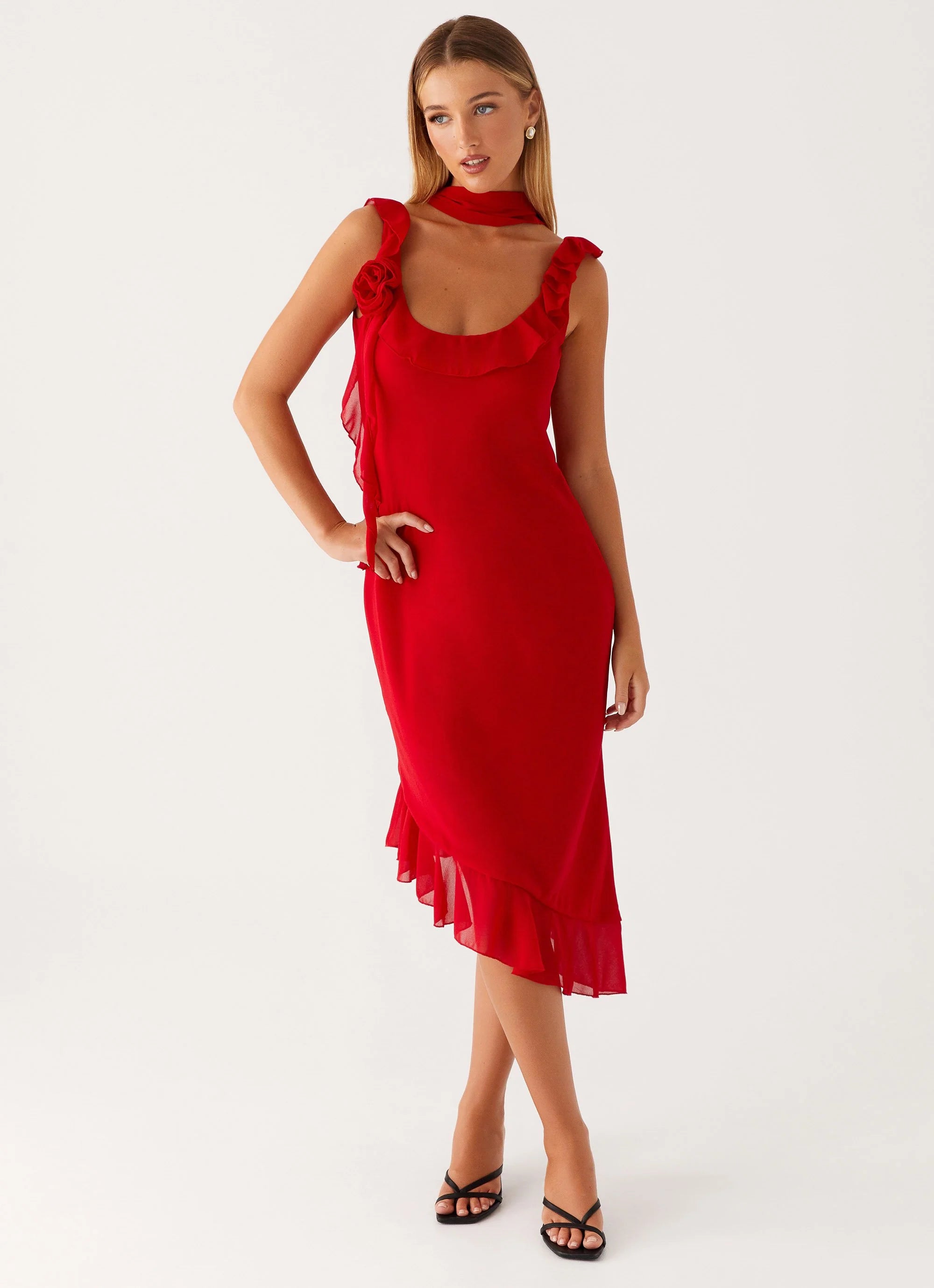 Fariday Midi Dress - Red