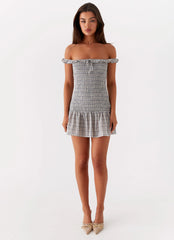 Anica Check Mini Dress - Grey Check