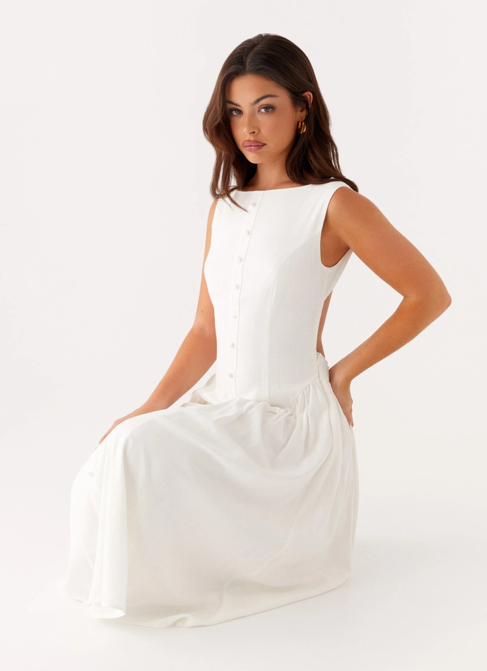 Maylah Midi Dress - White