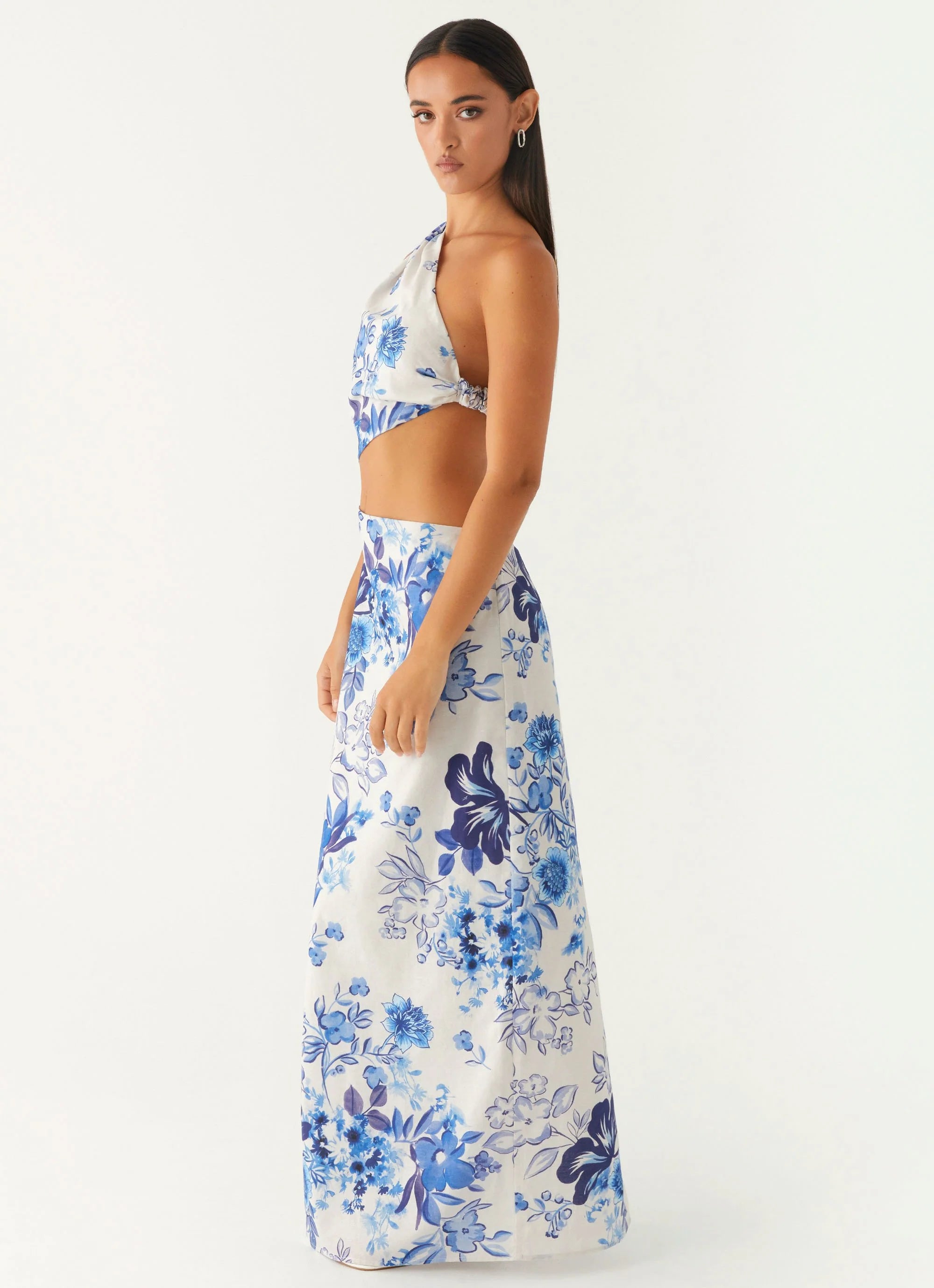 All Summer Long Maxi Dress - Serene Sky Floral