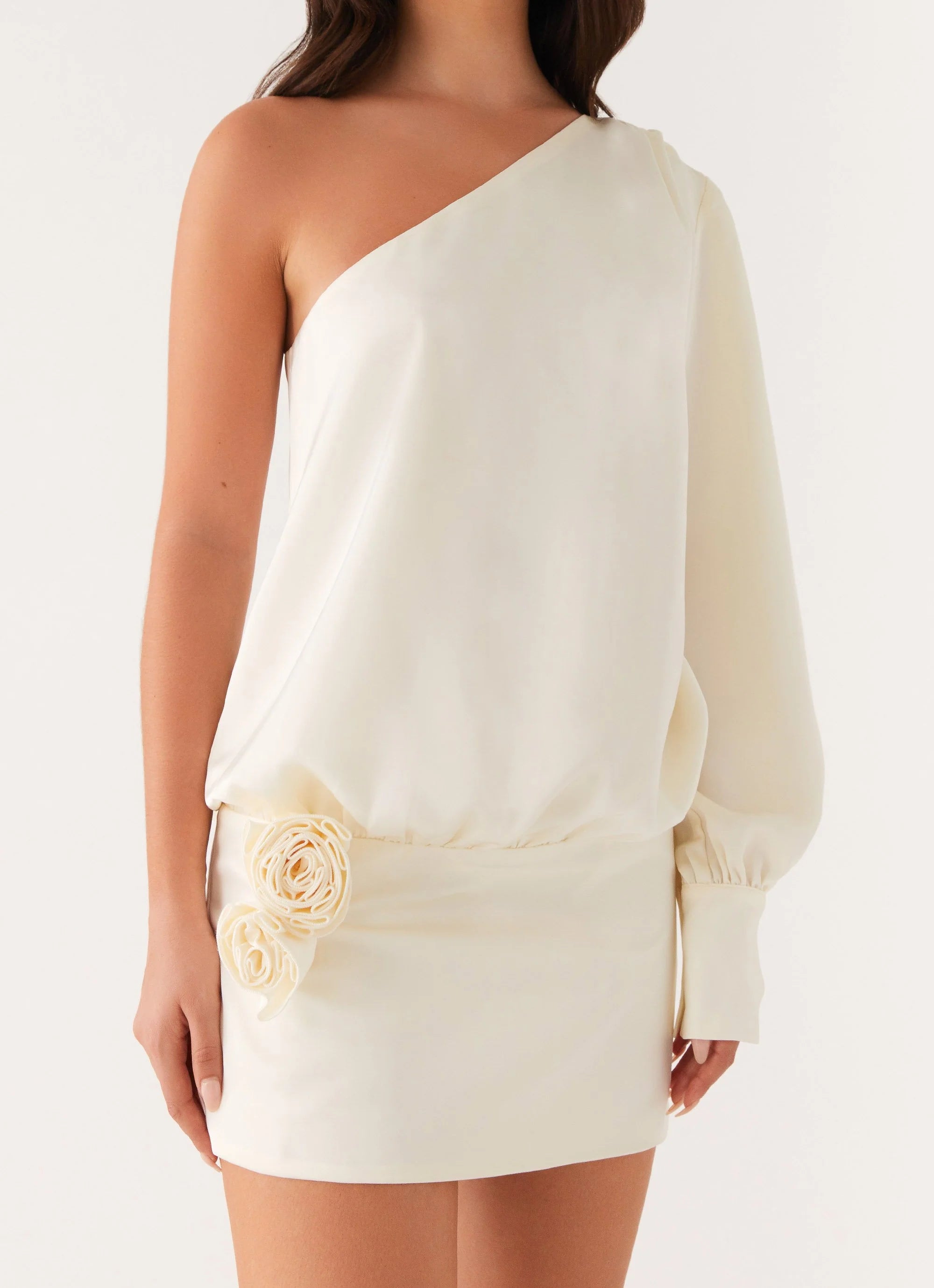 Pippie One Shoulder Mini Dress - Ivory