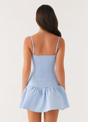 Running Late Mini Dress - Blue