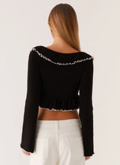 Butterfly Effect Knit Top - Black