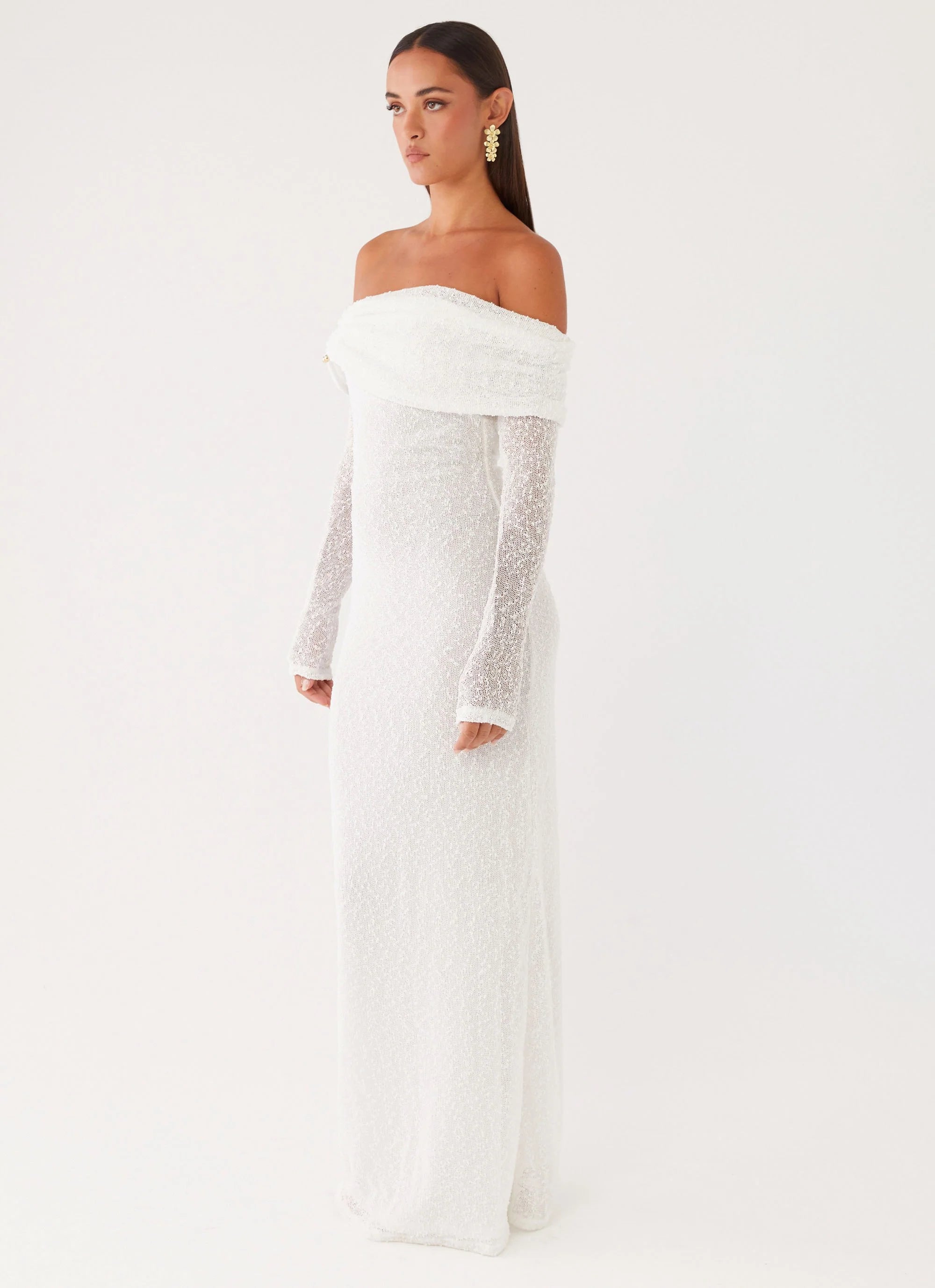 Pollyanna Knit Hardware Maxi Dress - Ivory