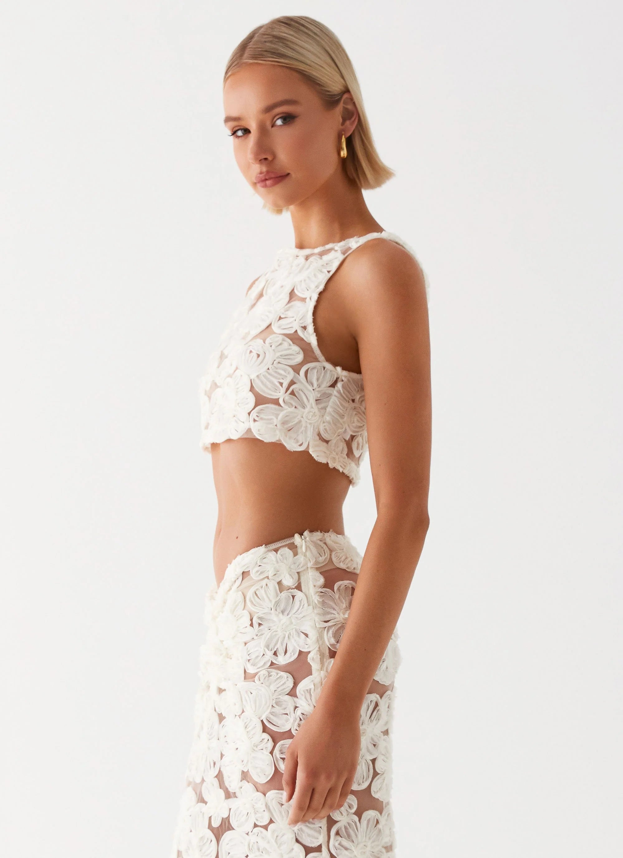 Fiorella Floret Top - Ivory