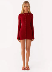 Blair Long Sleeve Mini Dress - Red