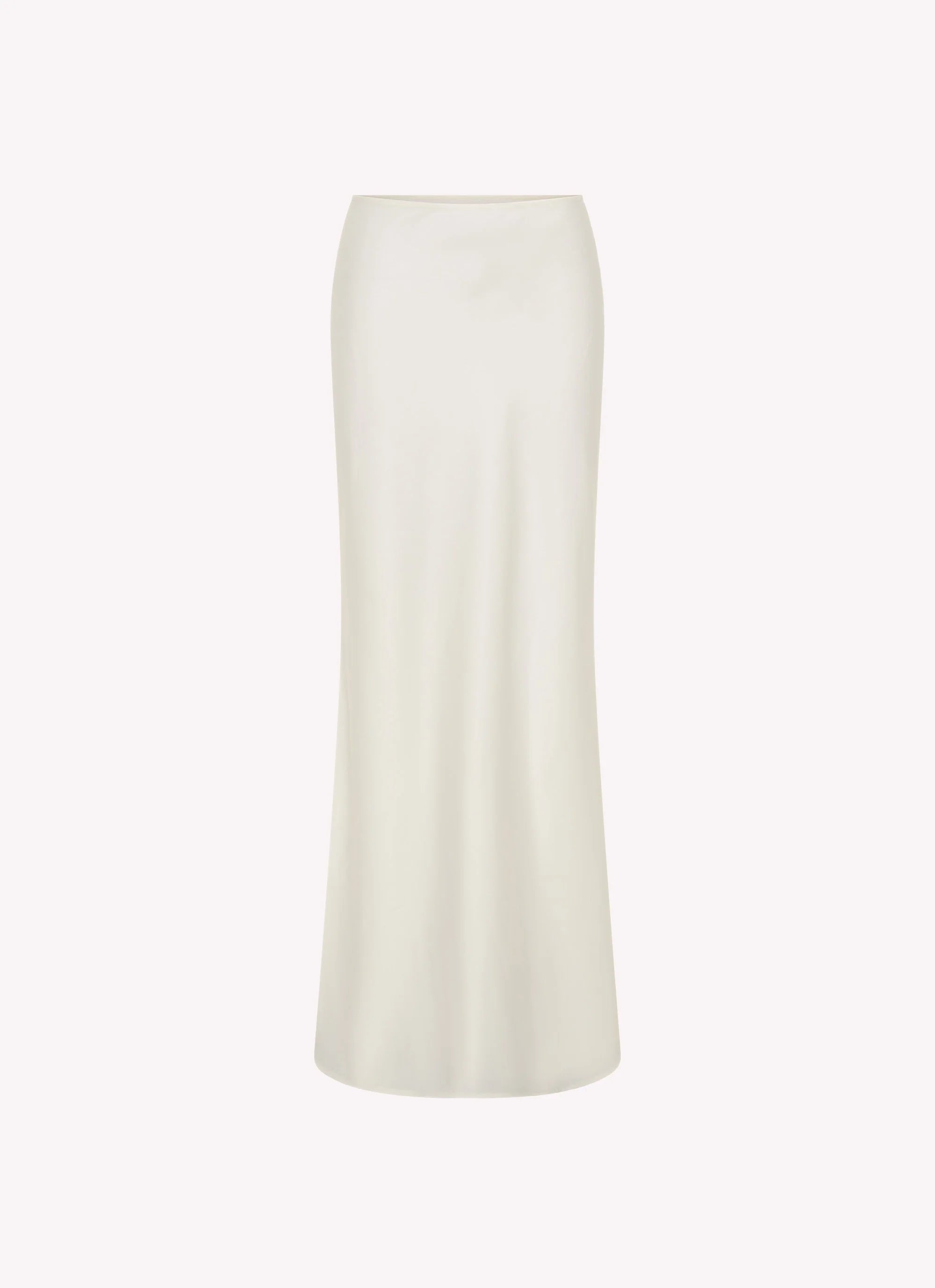 Mina Satin Maxi Skirt - White