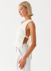 Safiya One Shoulder Top - White