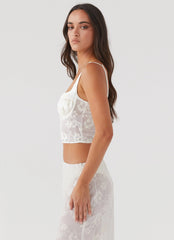 In The Clouds Bustier Top - Ivory Petal