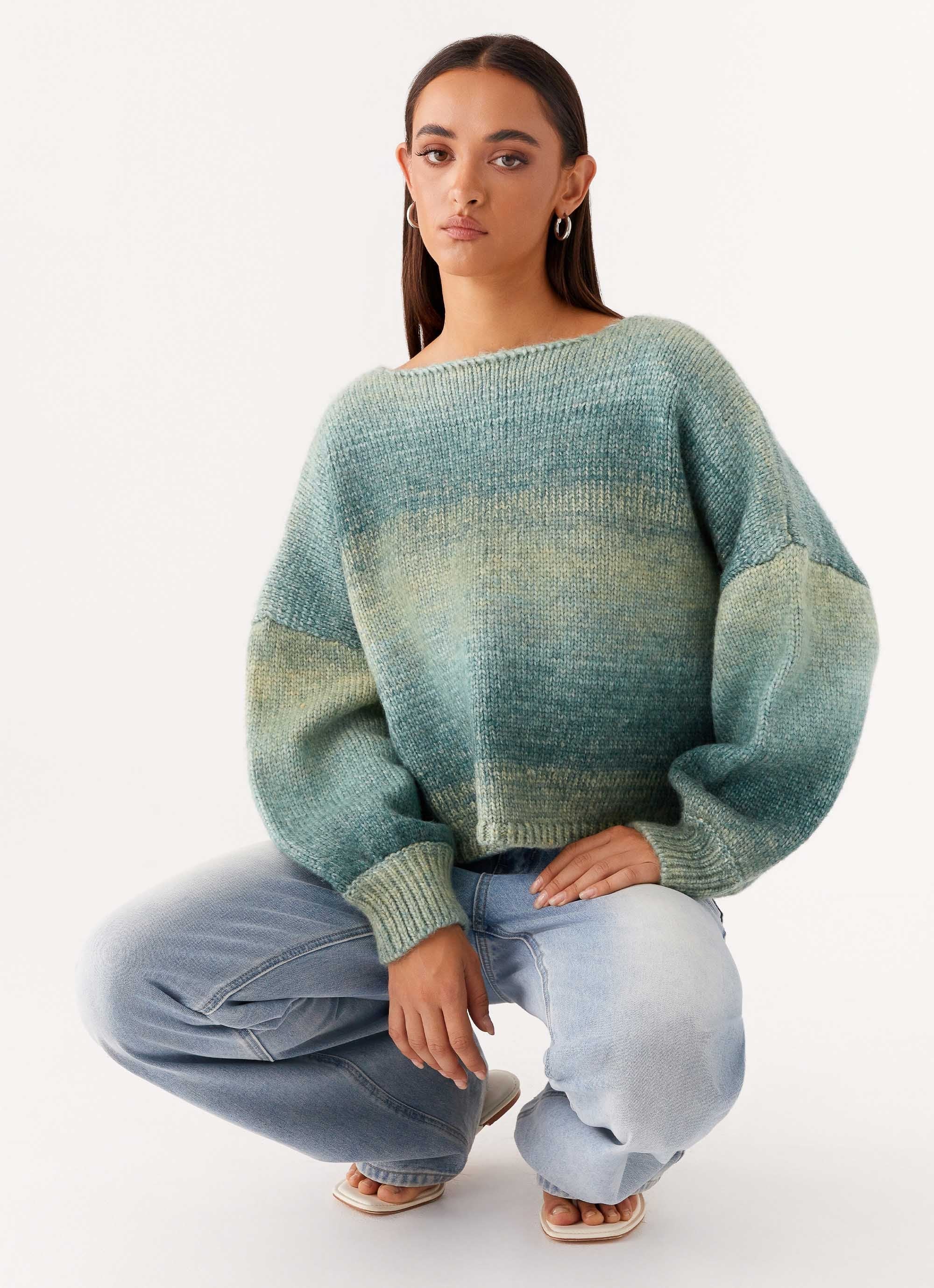 Lynne Oversized Jumper - Green Ombre