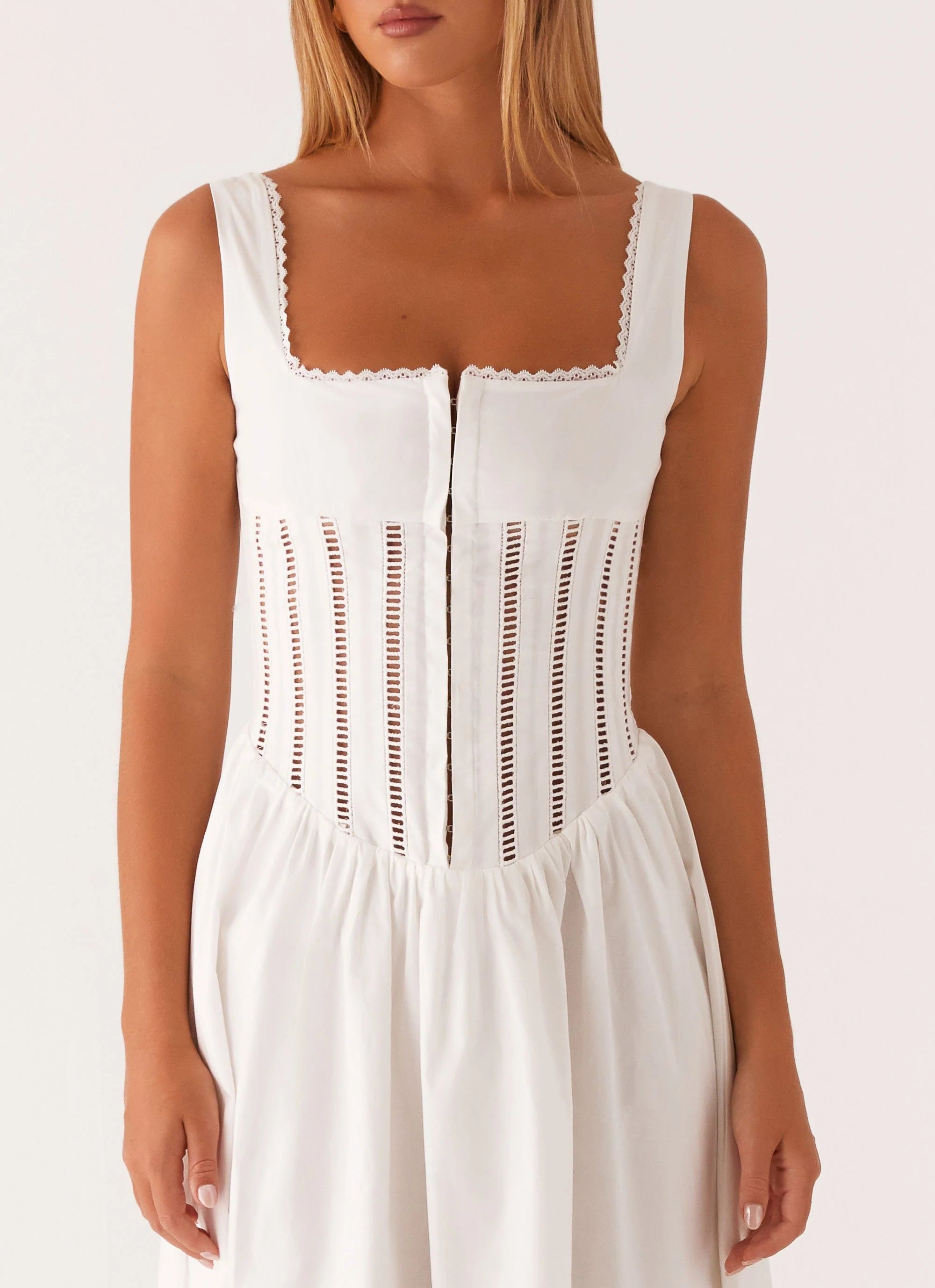 Waiting On You Midi Dress - White