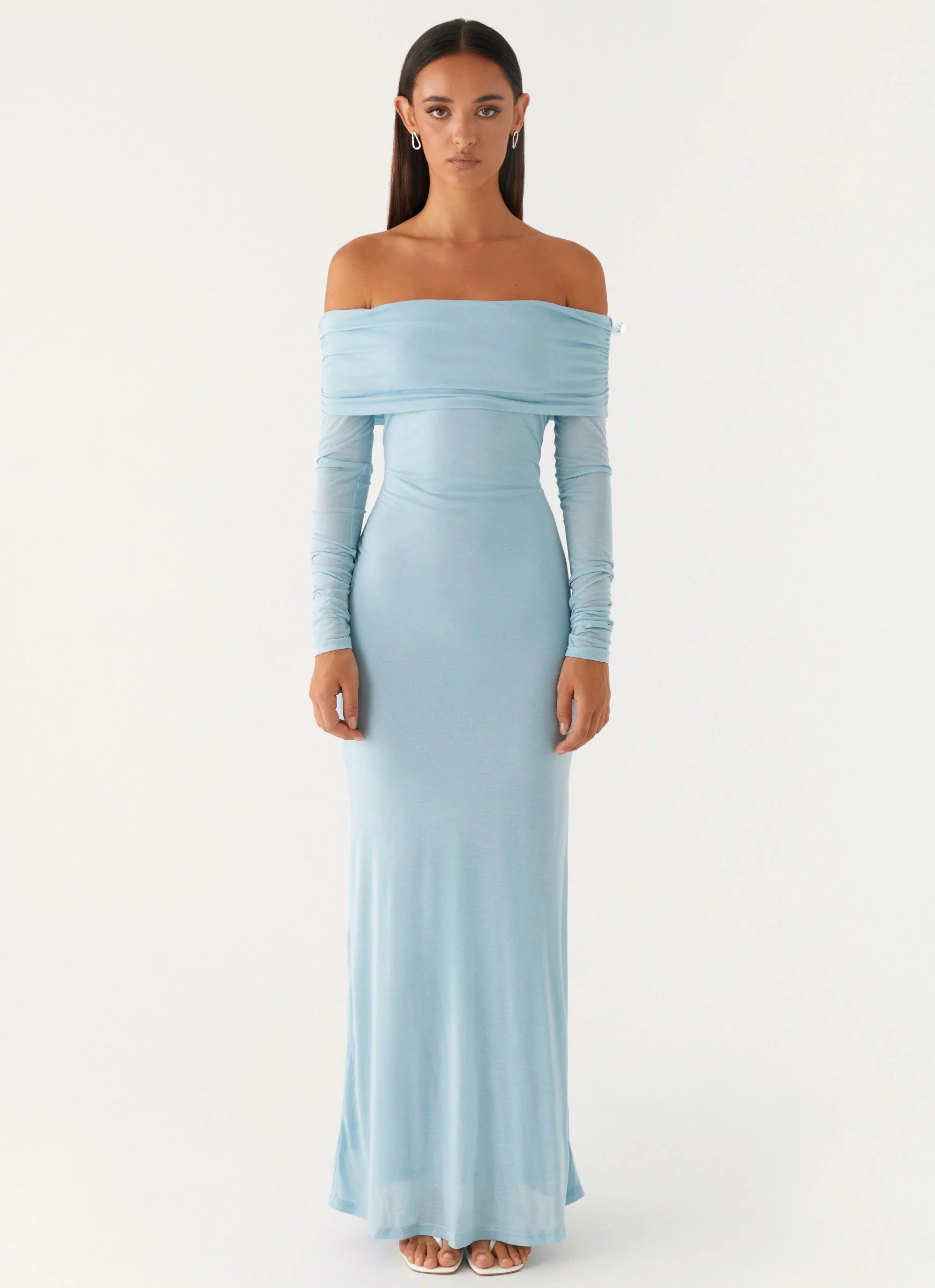 Cocoa Long Sleeve Maxi Dress - Blue