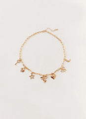 Celia Charm Necklace - Gold