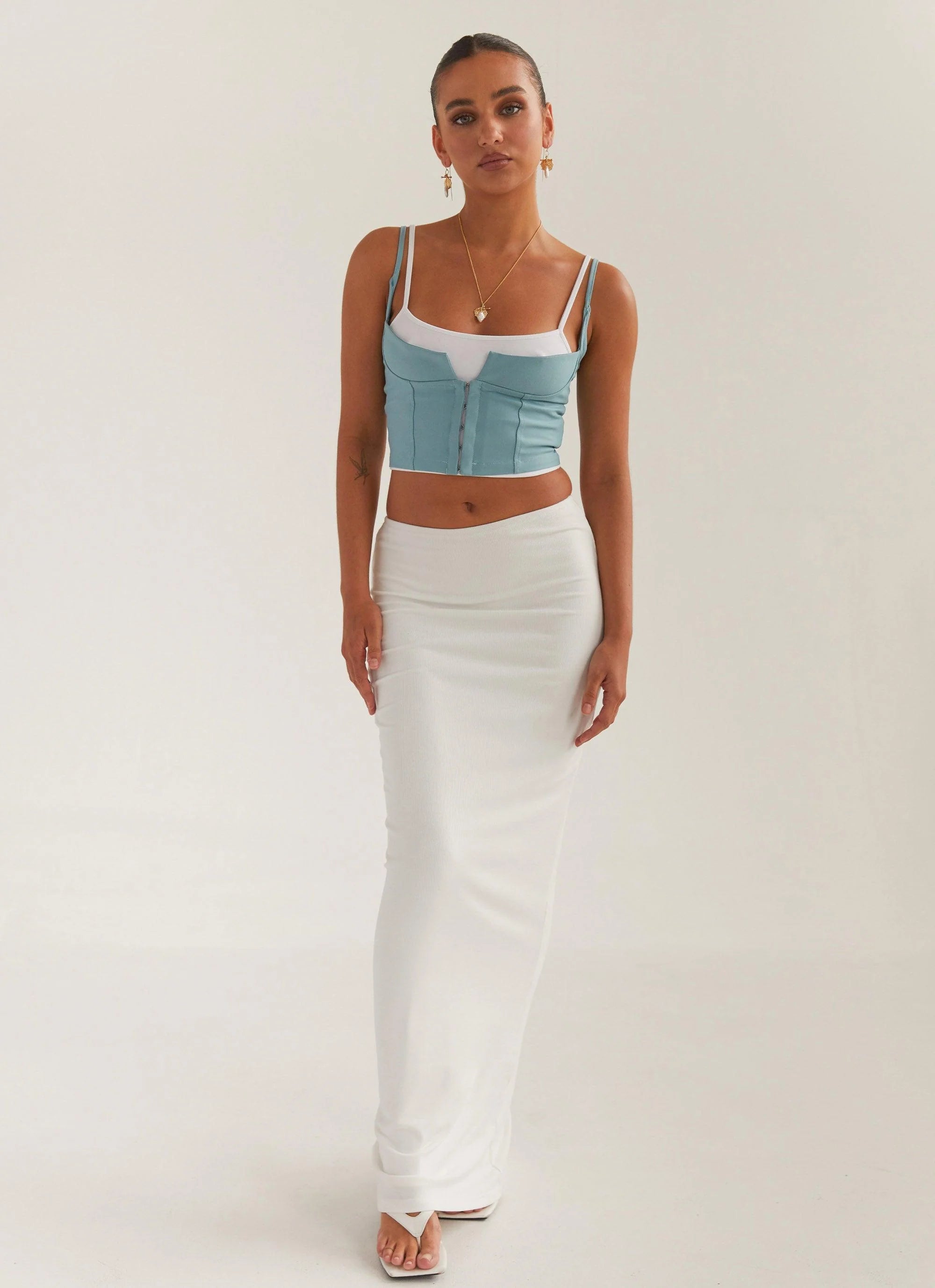 Fusion Crop Top - Antiqued Aqua