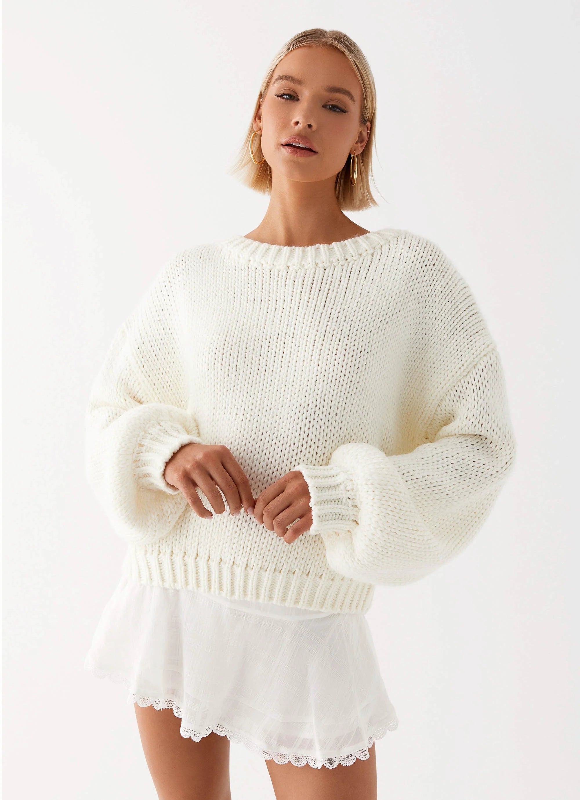 Costella Knit Sweater - Ivory