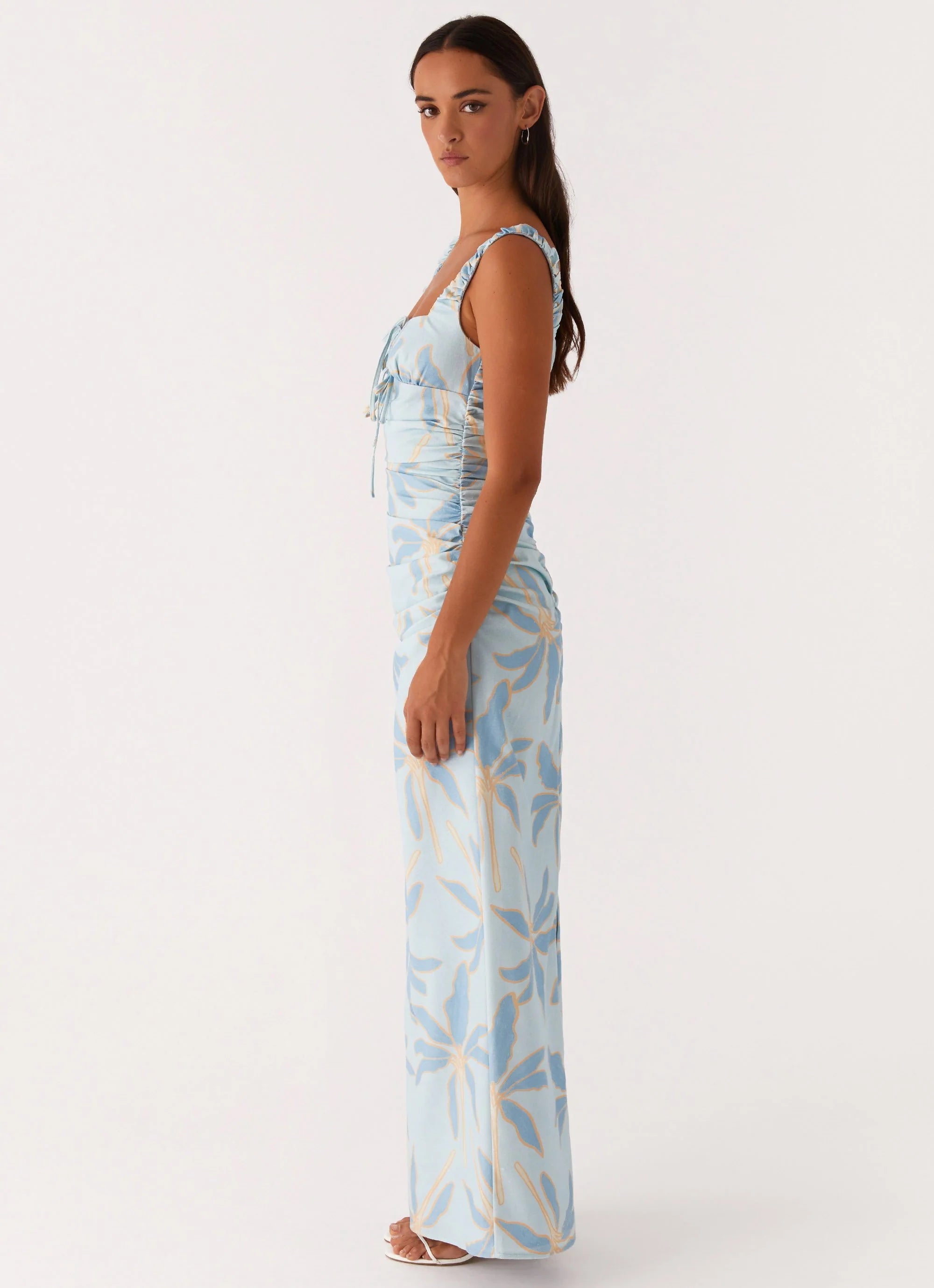 Cosmic Love Ruched Maxi Dress - Opulent Blue