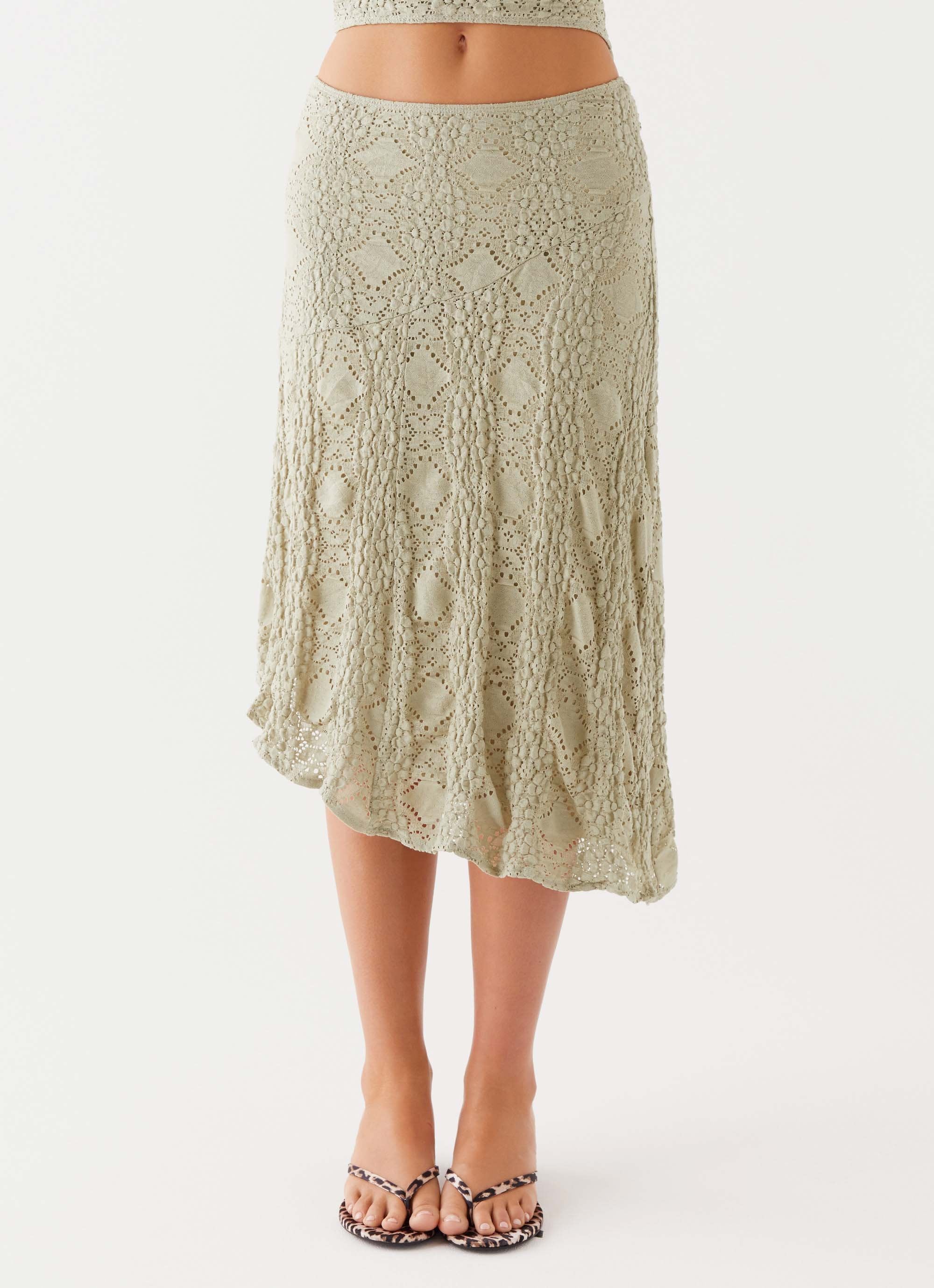 Diamond Sky Midi Skirt - Sage