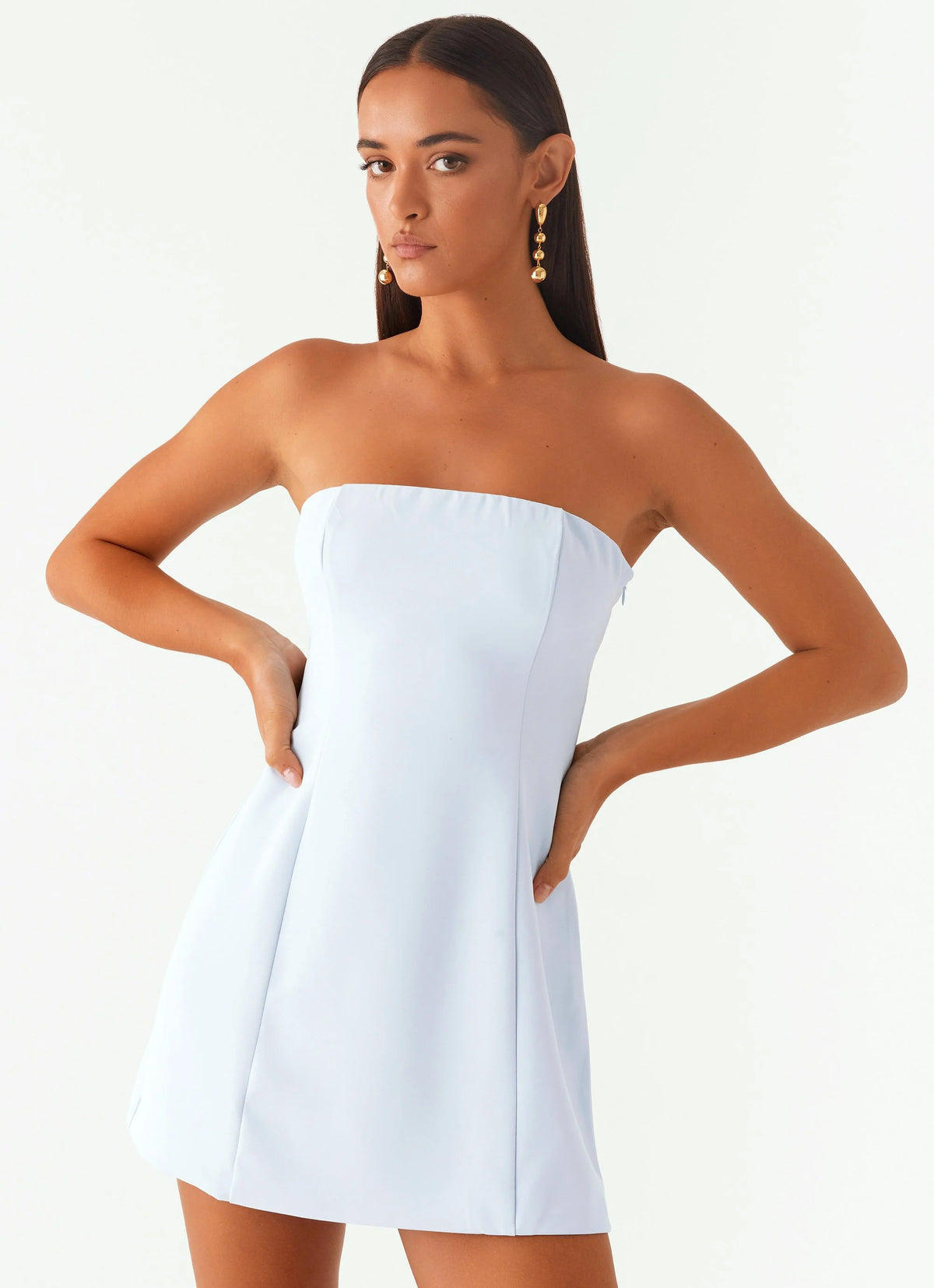 Ayanna Strapless Mini Dress - Blue