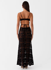 Carter Lily Backless Maxi Dress - Black