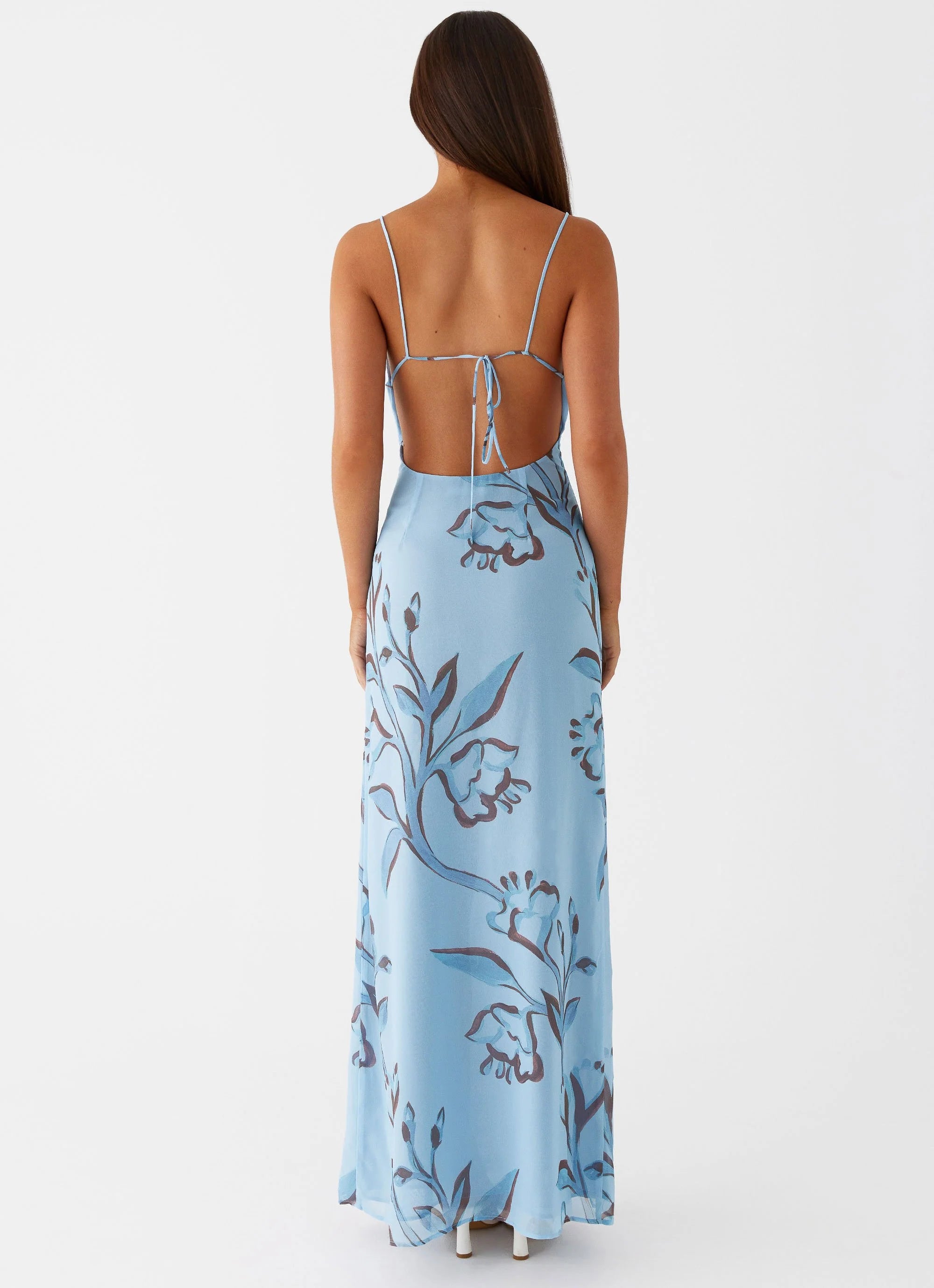 Felicia Daisy Maxi Dress - Blue Floral