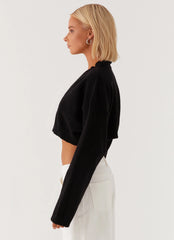 Endlessly Cropped Cardigan - Black