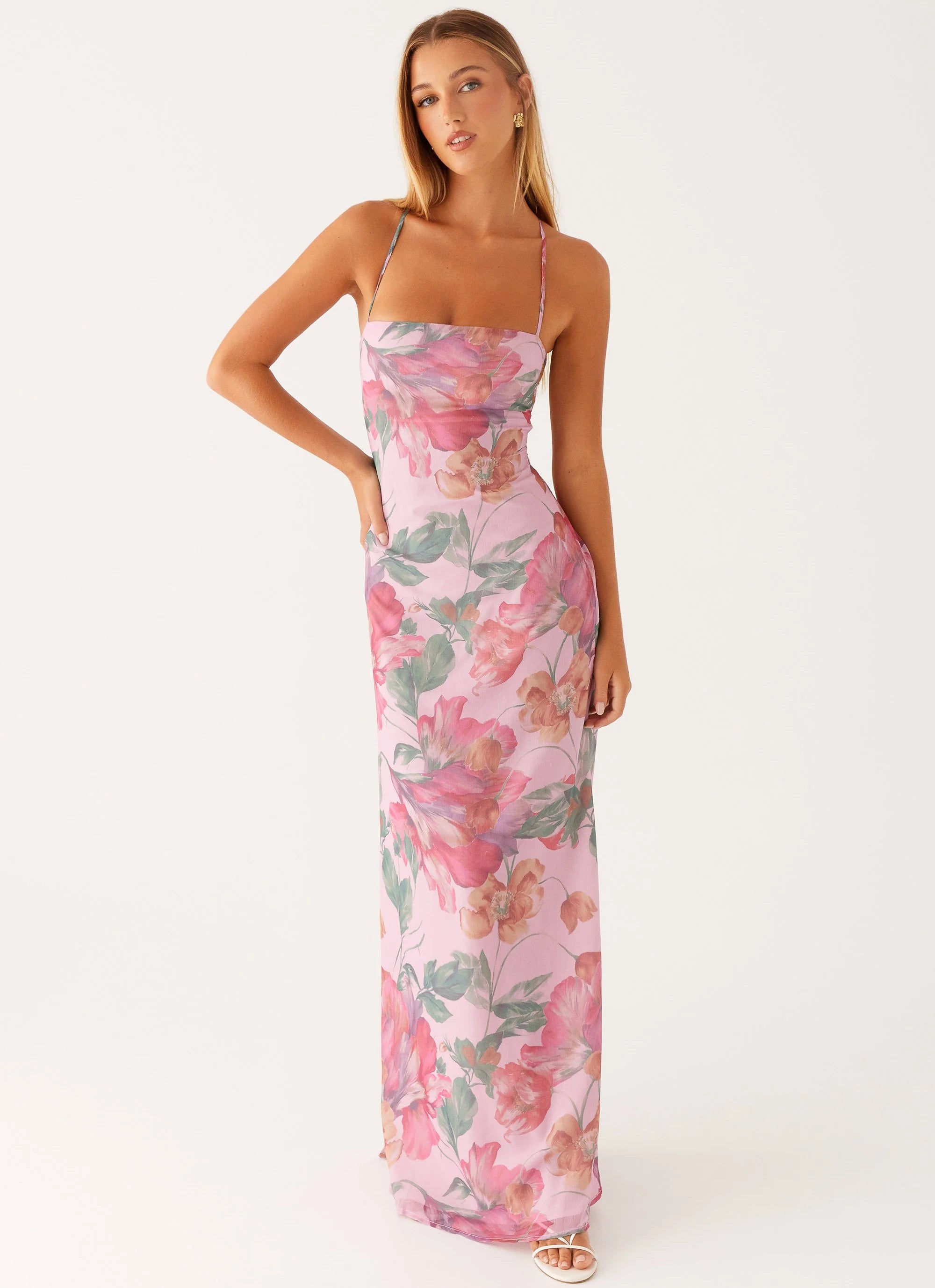 Peggy Maxi Dress - Pink Floral