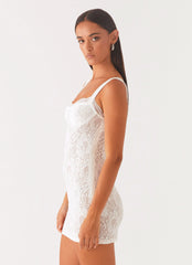 Maree Lace Mini Dress - White