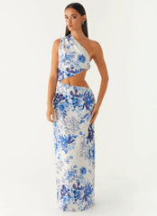 All Summer Long Maxi Dress - Serene Sky Floral