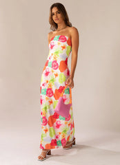 No Service Satin Maxi Dress - Blurred Blossom