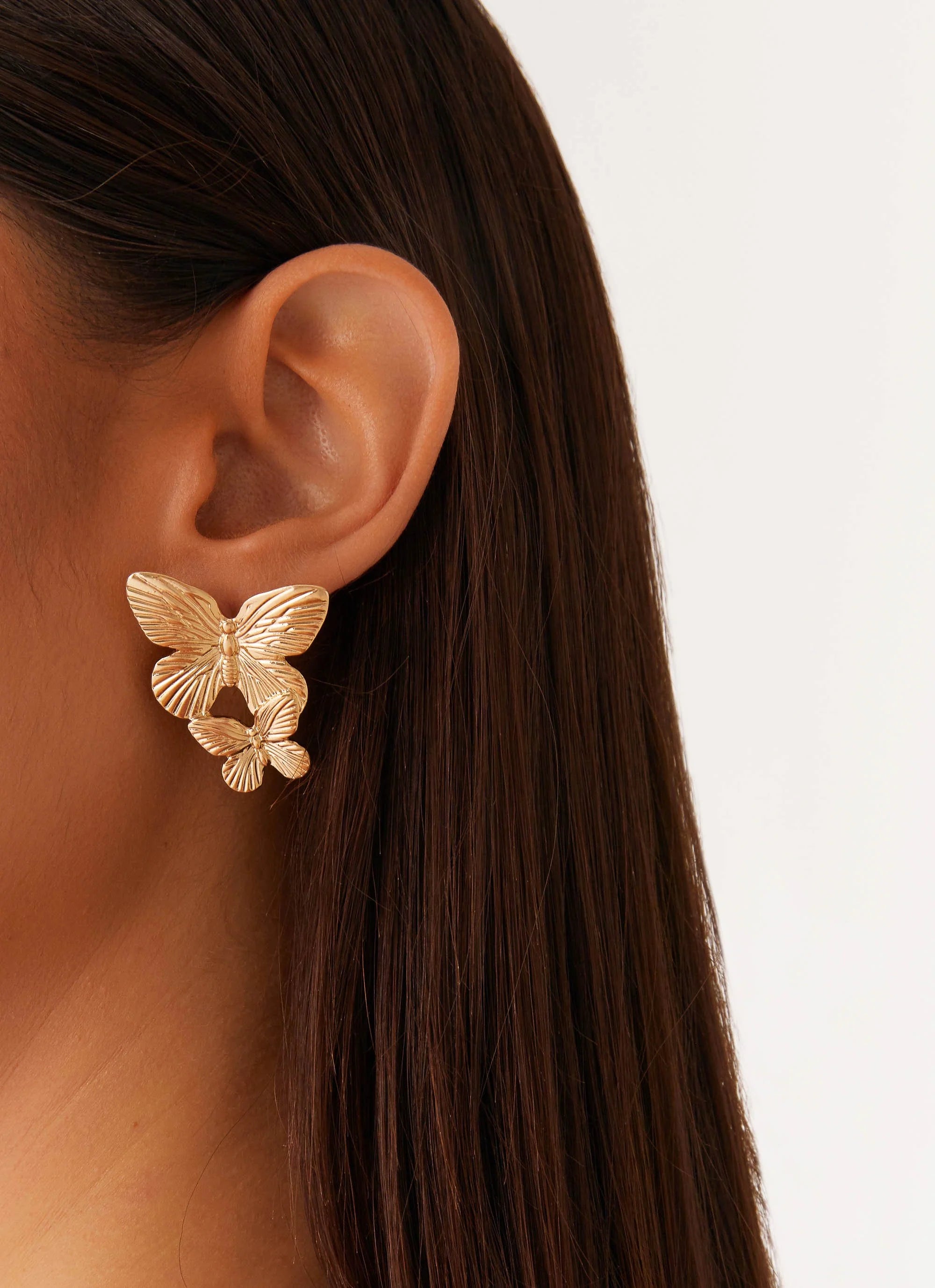 Faye Butterfly Earrings - Gold