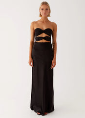 Tianna Strapless Maxi Dress - Black