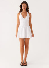 Anya Halterneck Mini Dress - Ivory