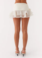 Call Me Never Tiered Mini Skirt - Ivory