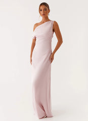 Heart Of Glass Satin Maxi Dress - Pink