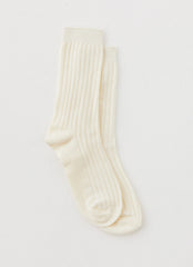 Marnie Socks - Ivory Ribbed