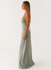 Middle Ground Linen Maxi Dress - Sage