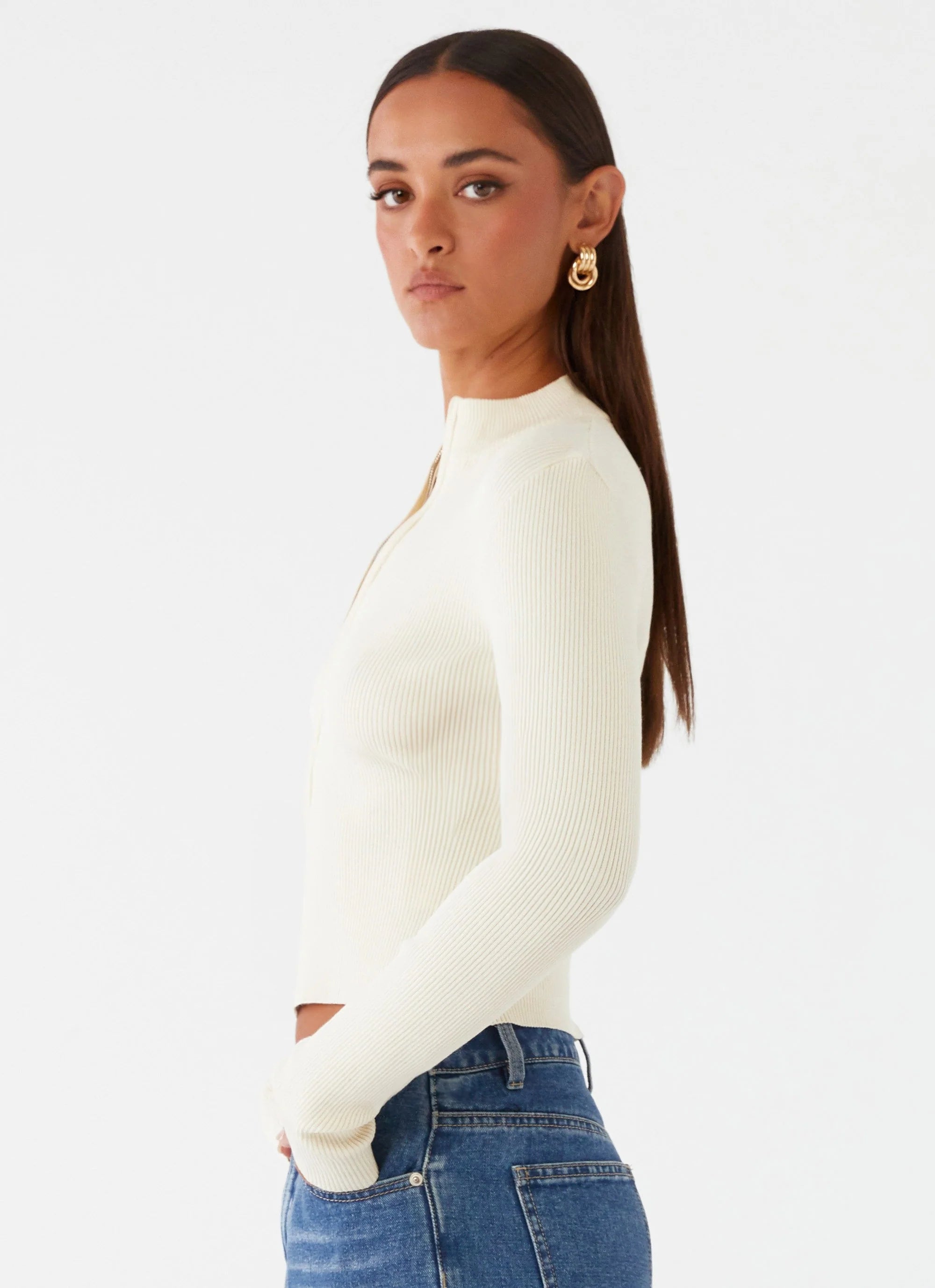 Tilly Long Sleeve Knit Top - Cream