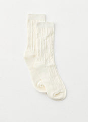 Marnie Socks - Ivory Cable Knit