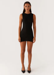 Take Five Summer Knit Mini Dress - Black